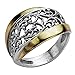 PZ ♥925 Sterling Silver 14K Yellow Gold Lace Ring