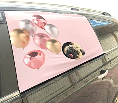 Qdosk Ballons In Different Golden Color Foldable Pet Dog Safety Car Printed Window Fence Curtain Barriers Protector For Baby Kid Adjustable Flexible Sun Shade Cover Universal Fit For Suv