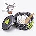 Camping Cookware Backpacking Mess Kit w/ FREE CANISTER STOVE – FDA Approved Non Stick Anodized Aluminum Complete Cooking Pots Pan Utensils Stackable Set Lightweight with Carrying Nylon Bag by OOthumb 1