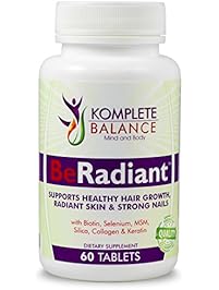BeRadiant - All Natural Supplement for Hair Growth, Healthy Skin & Strong Nails - Stop Hair Loss & Restore Beauty, DHT Blocker, 5000mcg Biotin, Antioxidants, Collagen & Powerful Herbs - All Hair Types