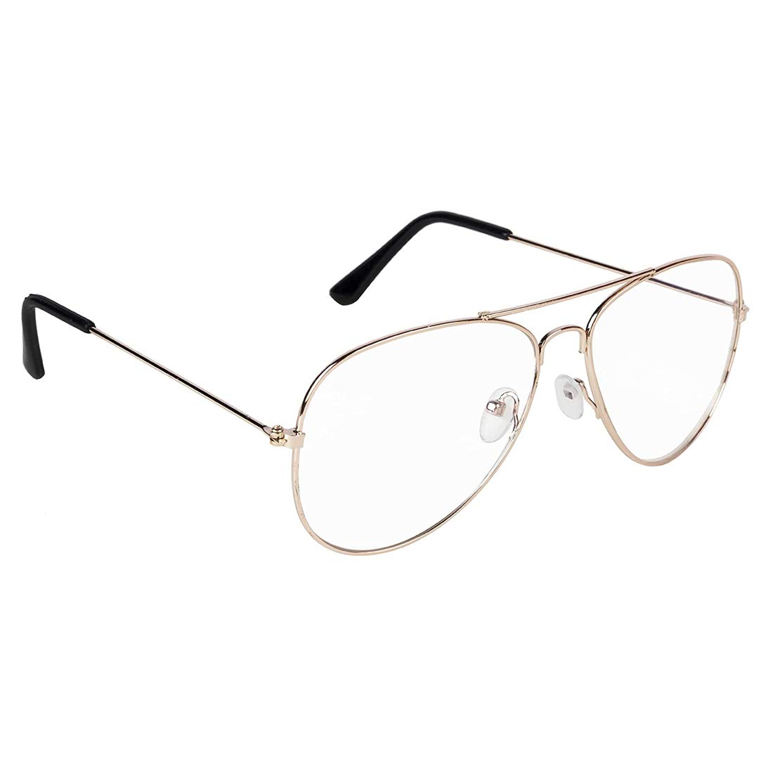 Buy Clear Lens Golden Frame Aviator Sunglasses Unisex Design at Amazon.in