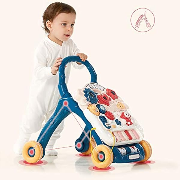 Lyxcm Trotteur Pour Enfant Avec Roue Jouet A Pousser Pour Fille Garcon De 1 A 3