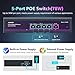 Aumox 5 Port Gigabit PoE Switch, 4 Port PoE 78W, Gigabit Ethernet Unmanaged Network Switch, Sturdy Metal Housing, Plug and Play, Traffic Optimization