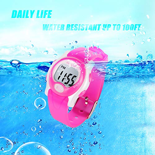CUCUBIT Music Potty Training Watch Reminder Water Resistant Toddler Toilet Training Aid Potty Timer(Pnk)