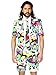 OppoSuits Men's Summer Suit - Testival - Includes Shorts, Short-Sleeved Jacket & Tie- US38