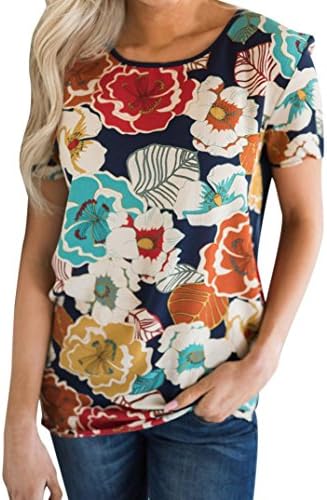 Summer Blouse, 🔥 Low Price! Clearance Familizo Ladies Floral Print Blouse Crisscross Front V-Neck Summer Casual Tops