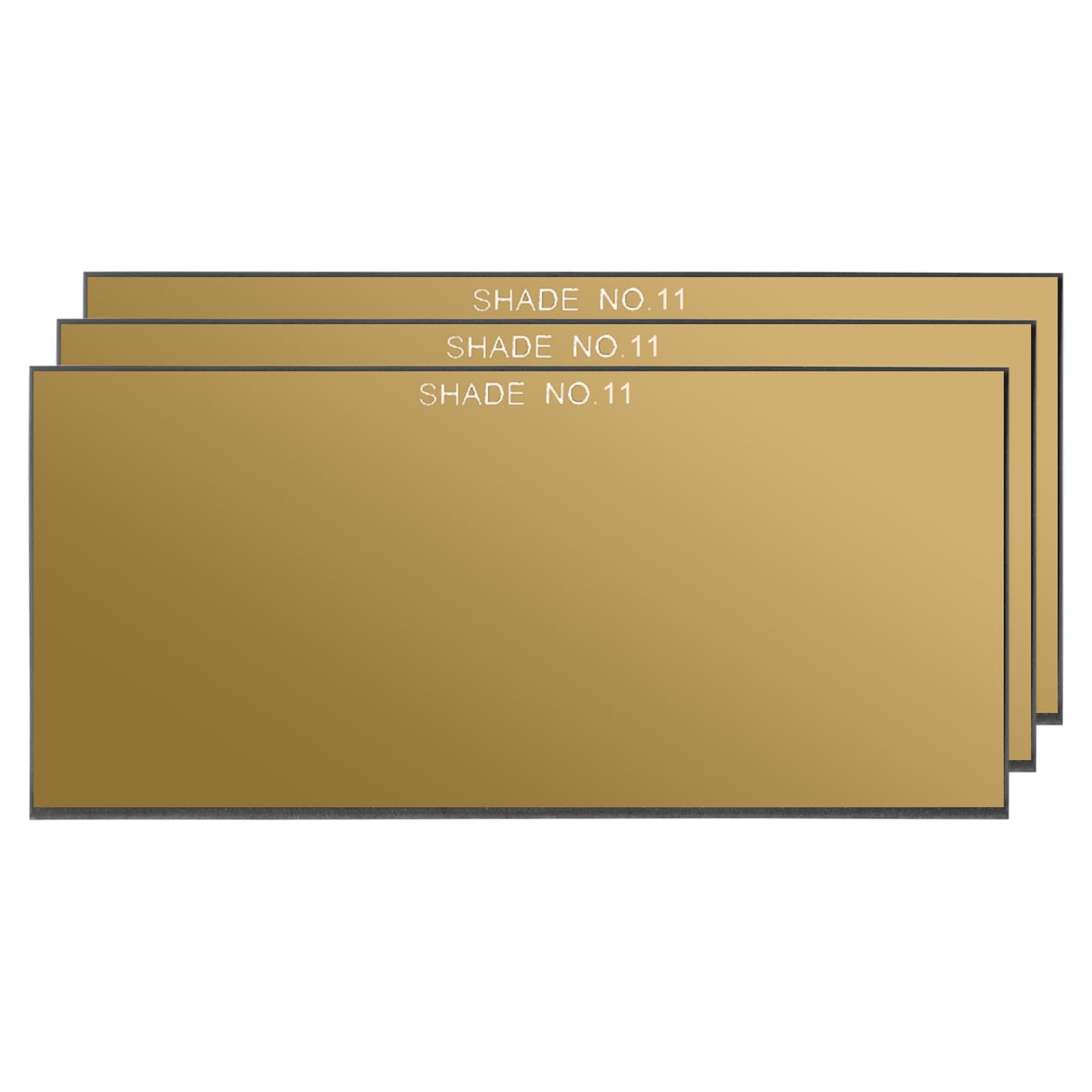 PATIKIL Gold Welding Glass Lens Shade 11, 3 Pack 2" x 4.25" Hardened Helmet Filter Darkening Glass Welding Hood Lens for Weld Helmet Hood Covers Replacement
