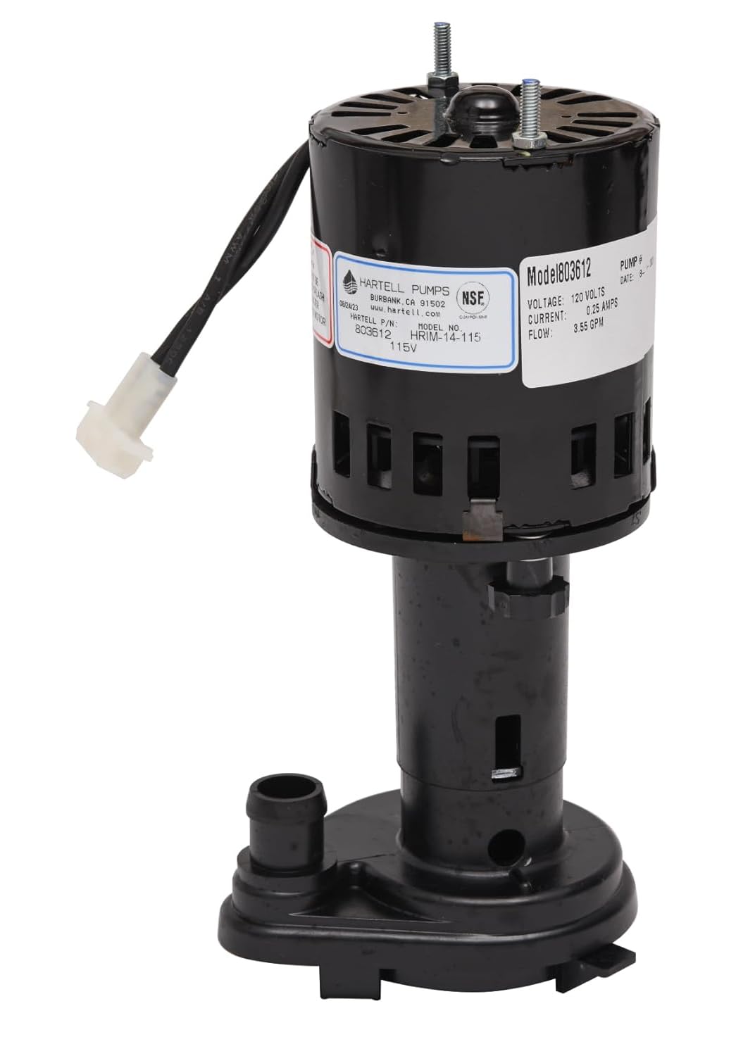 HARTELL HRIM-14-115 Replacement Ice Machine Pump, Replaces GPP-4S-1 and 12-2265-01