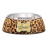 Loving Pets Spoiled Leopard Milano Bowl for Dogs, Large