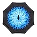 AWEOODS Double Layer Inverted Umbrella Cars Reversible Umbrella (Blue Daisy)