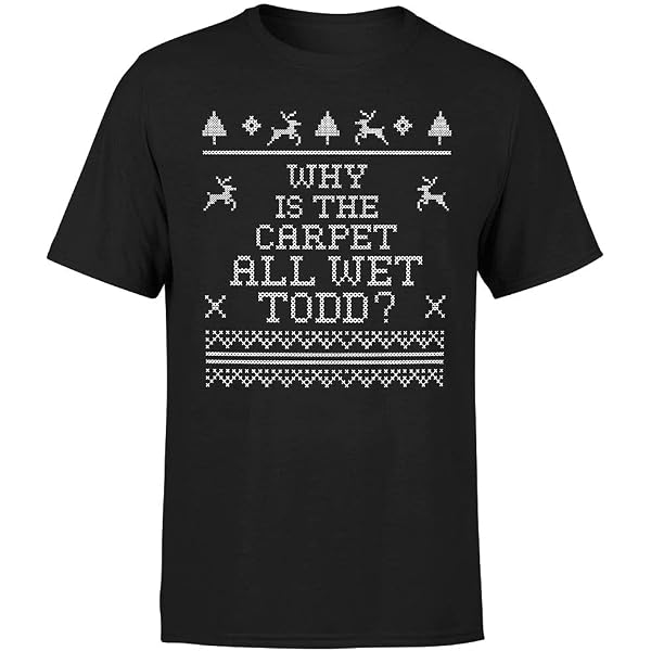 Why Is The Carpet All Wet Todd? - Funny Ugly Christmas Graphic T-Shirt For Men (Black, Size 2XL) - View #8