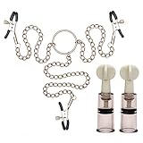 Clamps Chain with Correction Cups Set Clips Nipplesuckers Breast Massage Tool