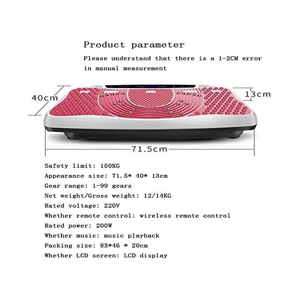 Vibration-Exercise-Machine-Vibration-Plate-3-Program-Modes-99-Levels-2-Resistance-Bandsremote-Control-Vibrating-Home-Power-Plate-Fitness-Trainer-For-Weight-LColorPink-vibration-plate-powerful Vibration Exercise Machine, Vibration Plate, 3 Program Modes, 99 Levels, 2 Resistance Bands,remote Control, Vibrating Home Power Plate Fitness Trainer For Weight L(Color:Pink vibration plate powerful)