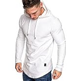 Lexiart Mens Fashion Athletic Hoodies Sport Sweatshirt Solid Color Fleece Pullover