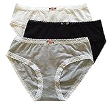 Esme Big Girl's Panty XL 10-12 White Grey Black
