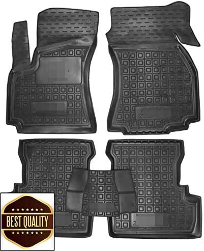 カスタムフィット 全天候型 フロアライナー カーマット ブラック ゴム製フロアマット 1列目と