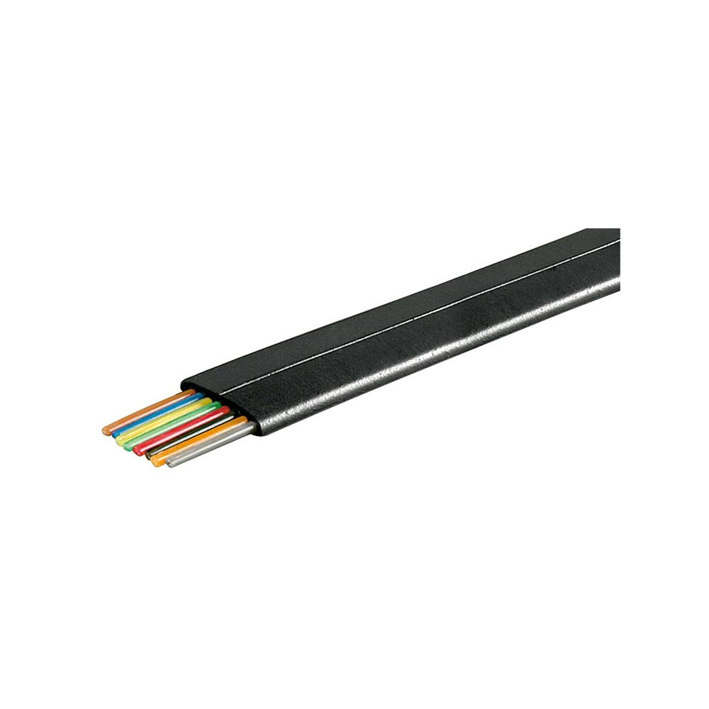 Goobay 93308 Telephone Flat Cable, AWG 28, CCA, Black, 100m Length