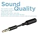 4PK Premium 3.5mm Male to 3.5mm Female Audio Jack Extender 3.5mm Headset Adapter for iPhone 6S, 6S Plus,5S, SE, Battery Charger Case (Black)