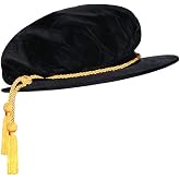 CLERKMANS Doctoral Unisex Academic Beefeaters Hat with Honor Cord Black