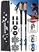 FREEMOVE Trekking Poles Collapsible, Lightweight Ultra Strong Aluminum 7075 Sticks for Hiking and Walking with Cork Grips, Quick Locks, Fully Equiped Accessories Gear for Men and Women