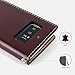 Galaxy Note 8 Case (2017), DesignSkin [Classic Basic]: Premium 100% Handmade Genuine Leather Wallet Flip Folio Unique Style Full Protective Cover Card Slot Cash Pocket Storage Strap Hole (Dark Brown)