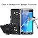 Boonix Case and Screen Protector for Samsung Galaxy J3 / Express Prime / Amp Prime / Galaxy Sol, Ultimate Shock Absorber - Guard Against Impacts and Drops [Shatterproof Screen Protector + Black Case]