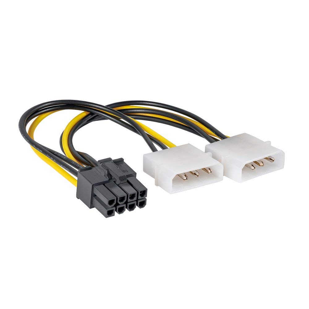 AKYGA AK-CA-29 2x Molex Male to PCI-E 8-Pin Female Adapter Cable 15 cm