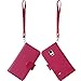 Wisdompro Wallet Case for Samsung Galaxy S5 Mini, PU Leather Flip Folio Protective Phone Case Cover with Magnetic Closure, Wrist Strap and Card Holder Slots for S5 Mini - Hot Pink