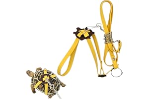 CYHAEN Tortoise Leash,Adjustable Control Rope Turtle Leash and Harness Pet Walking Rope for Small Medium and Large Turtle Pets Outdoor Walking Training Supplies，Yellow S