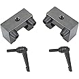 Mssoomm Anti-Collision Block Stopper with Cushion Pad for HG15 15mm Rail, Linear Guide Rail Fixed Slider Bearing Block Ring, Positioning Block, Side Lock Buckle, Anti-Dropping, 2Pcs with 2Pcs Handle