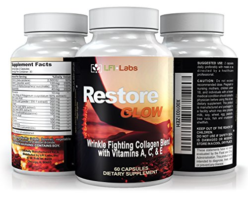 Restore Glow Anti-Wrinkle Skin Supplement â€” Dermatologist Recommended Anti-Aging Complex. Fight the Signs of Aging from Within. Resveratrol, Collagen, & 14 Other Proven Ingredients.
