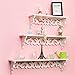 Tribesigns Modern Filigree Style Wall Mount Floating Shelves for CD Book Display Storage Canddle Utility Rack, Set of 3, White