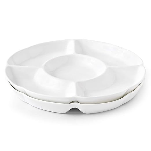Buy Chip & Dip Serving Set Porcelain Divided Serving Platter/Tray