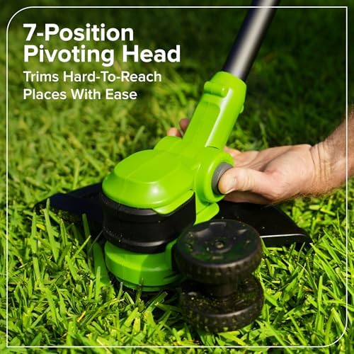 24V Brushless Grass Trimmer Gen2 2-in-1 für kleine bis mittlere Gärten, 30 cm Schnittbreite, mit 10 Kunststoffklingen – ohne Akku und Ladegerät, Grün ST3002