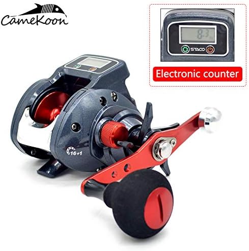 CAMEKOON SHA300 Baitcasting Fishing Reel with Line Counter, 16+1 Shielded Ball Bearings, 6.3:1 Gear Ratio, Baitcaster Fishing Reels with Crank Handle