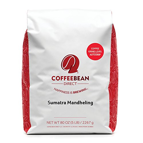 Coffee Bean Direct Sumatra Mandheling Ground Coffee, 5-Pound Bag