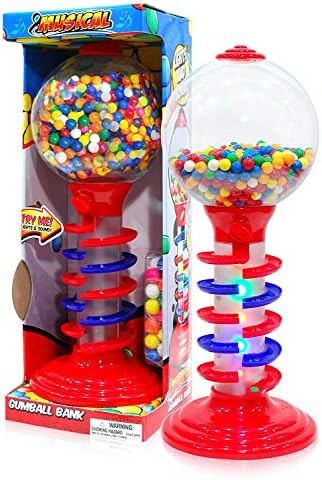 Sweet N Fun Light and Sound Spiral Gumball Bank with 340G Gumballs, 21"