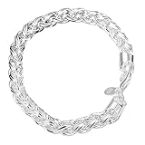 Abeillo Charm Women Lady 925 Sterling Silver Twisted Bracelet Chain Cuff Bangle Gift
