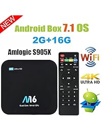 Android TV Box - VIDEN Newest Android 7.1 Smart TV Boxsets, Amlogic Quad-Core, 2GB RAM & 16GB ROM, 4K  60fps Ultra HD, Support Video Encoder for H.265, 2.4GHz WiFi Bluetooth 4.0