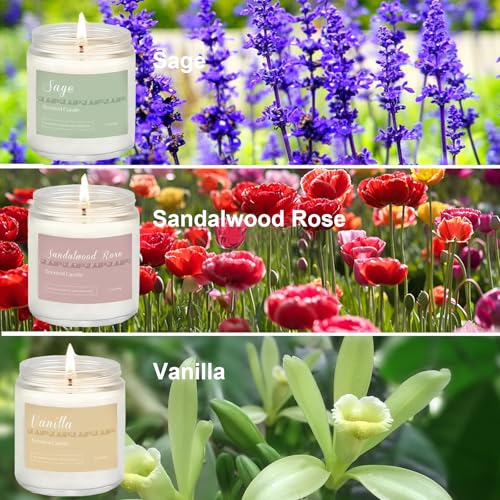 6 Pack Candles for Home Scented Aromatherapy Candles Gifts Set for Women, Lavender Candle, Natural Soy Wax Long Lasting Candle Set Gifts for Birthday, Valentine, Ramadan, Anniversary Present