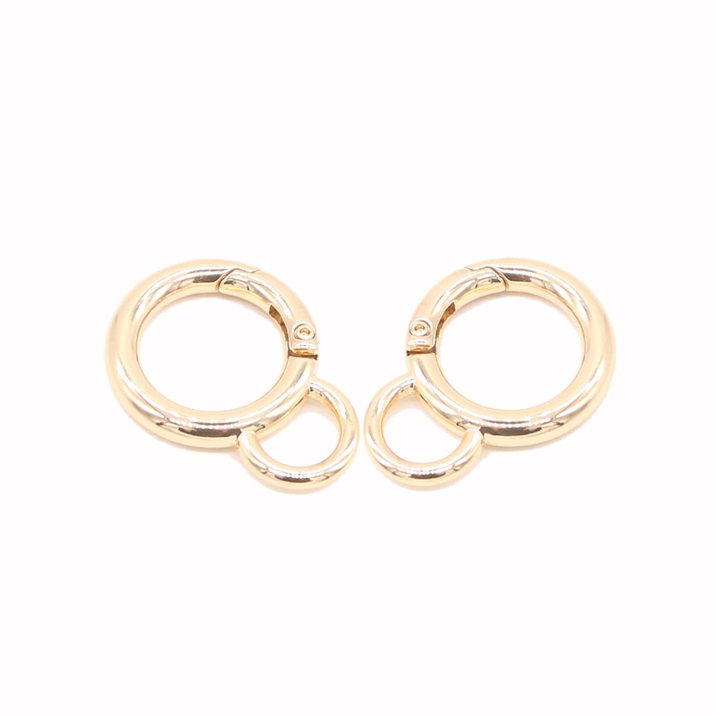 2 Pcs Round Carabiner Snap, Round Spring Snap Clip Hooks Zinc Alloy Spring O Rings Push Open Gate Hook Buckle for Keyrings, Crafts Or Handbag Decorations, Shoulder Strap Fixings