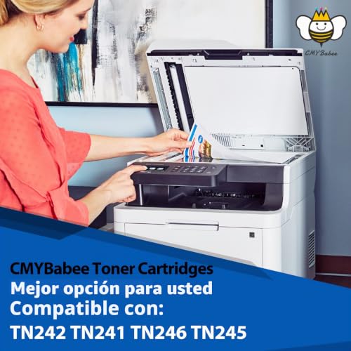 CMYBabee TN241 Toner Compatible with Brother TN242 TN241 TN246 TN245 for Brother MFC-9332CDW DCP-9022CDW HL-3142CW MFC-9142CDN HL-3152CDW HL-3140CW MFC-9330CDW MFC-9140CDN DCP-9140CDN 020CDW Pack of 4