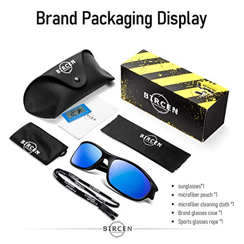 Bircen Sport Sunglasses for Men Women Youth Polarized UV Protection Scratch Resistant, Tennis Bike Running Sunglasses