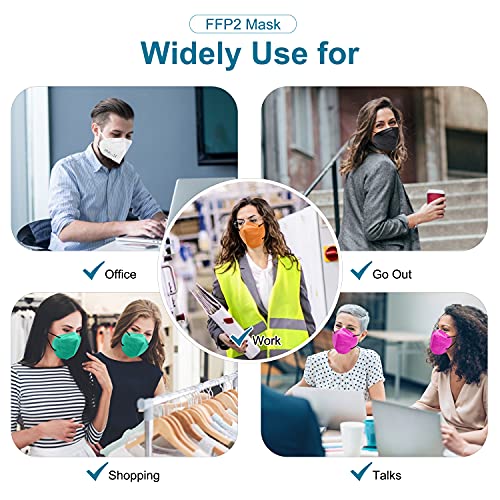 Tayogo Mascarillas FFP2 Faciales Desechables 20 pcs 5 Colores Combinados Homologadas de 5 Capas de Filtro Certificado CE 2163 - EU