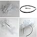 Coolr Fascinators Hair Clip Headband Feather Flower Veil Wedding Headwear Bridal 1920s Headpiece, A White, One Size