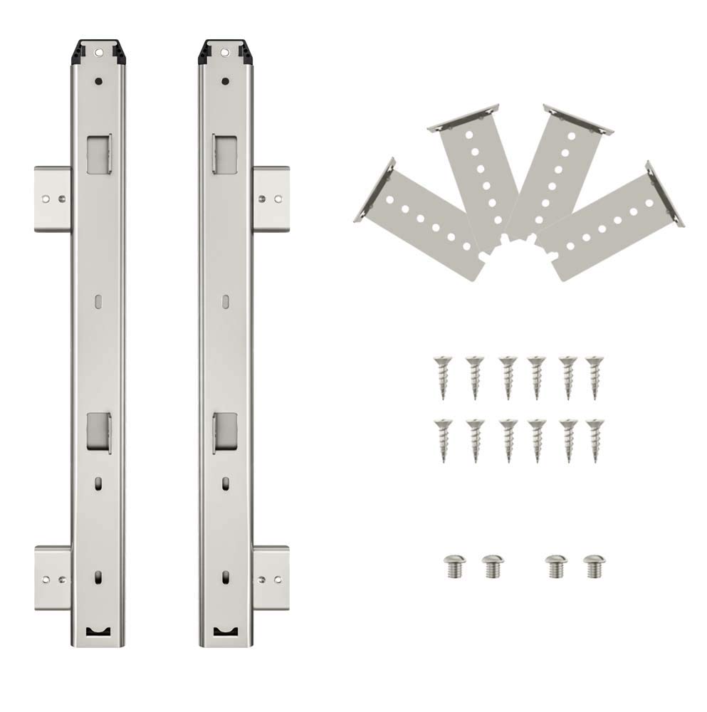 FRMSAET Heavy Duty 305/355/405/455 mm Thickness Steel Construction Ball Bearing Keyboard Slides Keyboard Drawer Slides Tray Accessories Cabinet Furniture Hardware Rails (405mm, Silver)