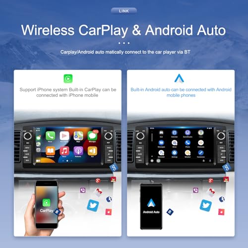 Fuluku 2+64G Android 13 Car Radio for Toyota Corolla E120 2000-2006 with Wireless Carplay Android Auto, 7 Inch Touch Screen Radio with Bluetooth/WiFi/GPS/Security Camera/FM/RDS/SWC