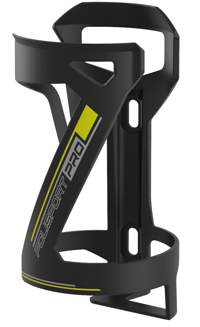 POLISPORT Side Cage Pro 8646400004 Bottle Holder for MTB Bicycle, Lightweight, Durable and Quick to Assemble in Black/Lime Green