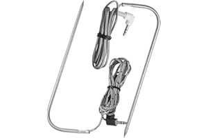 DONSIQIZZ Replacement Meat Probe for Traeger Wood Pellet Grill and Smoker Parts, 2 Pack 3.5mm Plug Waterproof BBQ Temperature Thermometer Temp Probe Accessories