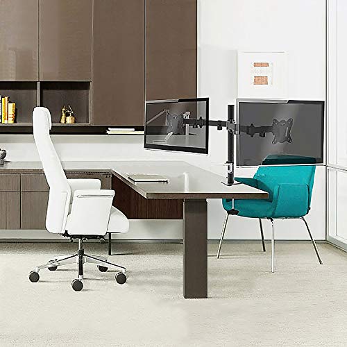 MAIDeSITe Dual Monitor Stand Adjustable Height PC Desk Mount for 13-27”Computer/TV Screens, 22 lbs per Arm,Swivel 180°, Rotate 360°